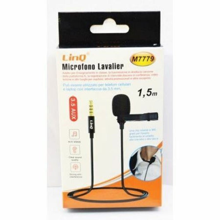 Microfono Lavalier Con Clip Colletto Bavero 360? Smartphone Jack Da 3,5mm  M7779 