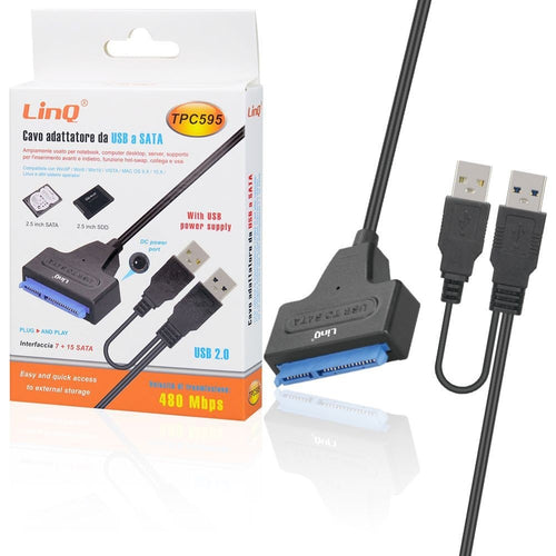 Cavo Adattatore Da Usb 2.0 A Sata Ssd 2,5 Per Hard Disk Velocit? 480mbps Tpc595 Elettronica/Informatica/Accessori/Cavi e accessori/Cavi/Cavi SATA Trade Shop italia - Napoli, Commerciovirtuoso.it