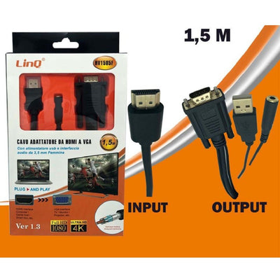 Cavo Adattatore Da Hdmi A Vga Con Alimentazione Usb Jack Audio Femmina 1.5mt Hv1505f Elettronica/Informatica/Accessori/Cavi e accessori/Cavi/Cavi VGA Trade Shop italia - Napoli, Commerciovirtuoso.it