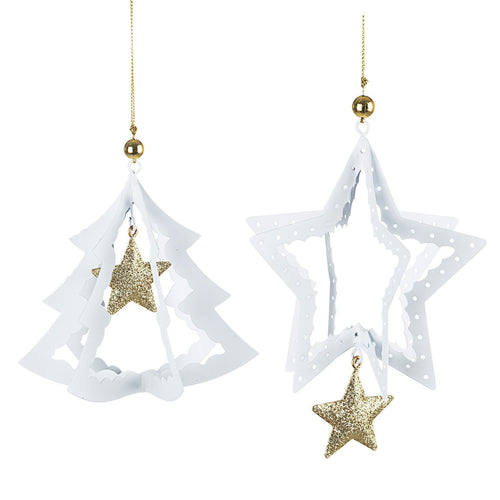 Pendaglio Ethel in metallo Bianco, decorazione natalizia per Albero di Natale Casa e cucina/Decorazioni per interni/Addobbi e decorazioni per ricorrenze/Decorazioni natalizie/Addobbi e decorazioni/Palle e palline MagiediNatale.it - Altamura, Commerciovirtuoso.it