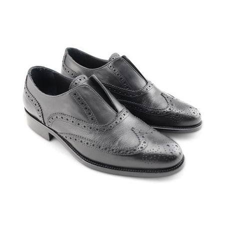 Scarpa da uomo senza lacci in pelle nera scarpa nera elegante senza lacci  artigianale fatta a mano in italia - commercioVirtuoso.it