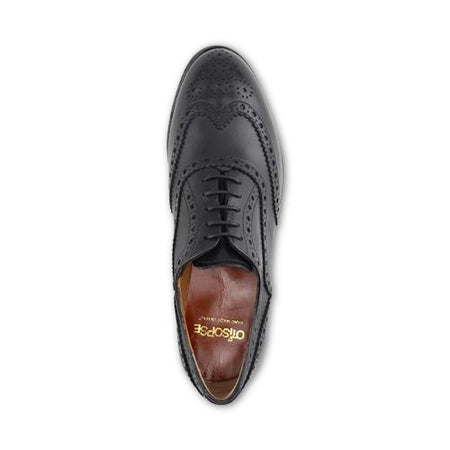 Scarpe francesine nere in pelle scarpa allacciata elegante da donna in  pelle nera artigianale Made in Italy - commercioVirtuoso.it