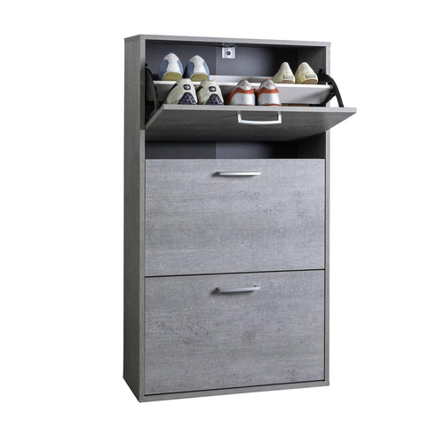 Scarpiera doppia profondità in legno finitura cemento Made in Italy h 120 cm Casa e cucina/Organizzazione interni/Organizzazione guardaroba/Portascarpe/Scarpiere Decor Space - Altamura, Commerciovirtuoso.it