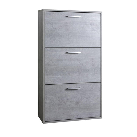 Scarpiera doppia profondità in legno finitura cemento "Made in Italy" h 120 cm Casa e cucina/Organizzazione interni/Organizzazione guardaroba/Portascarpe/Scarpiere Decor Space - Altamura, Commerciovirtuoso.it