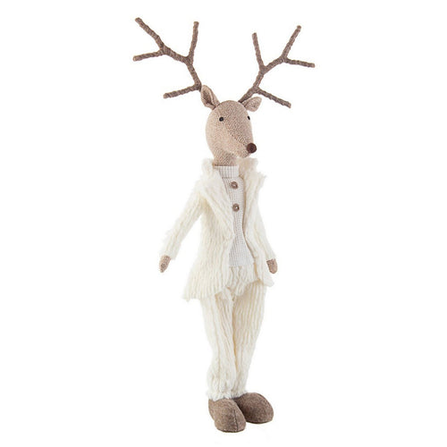 Renna Maggie pupazzo natalizio con vestito bianco decorazione per interno Casa e cucina/Decorazioni per interni/Addobbi e decorazioni per ricorrenze/Decorazioni natalizie/Schiaccianoci MagiediNatale.it - Altamura, Commerciovirtuoso.it