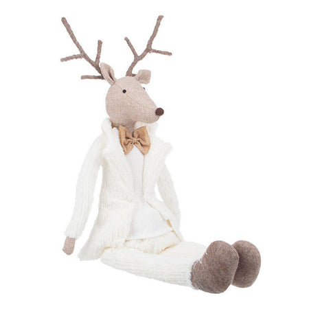 Renna "Maggie" pupazzo natalizio con vestito bianco decorazione per interno Casa e cucina/Decorazioni per interni/Addobbi e decorazioni per ricorrenze/Decorazioni natalizie/Schiaccianoci MagiediNatale.it - Altamura, Commerciovirtuoso.it