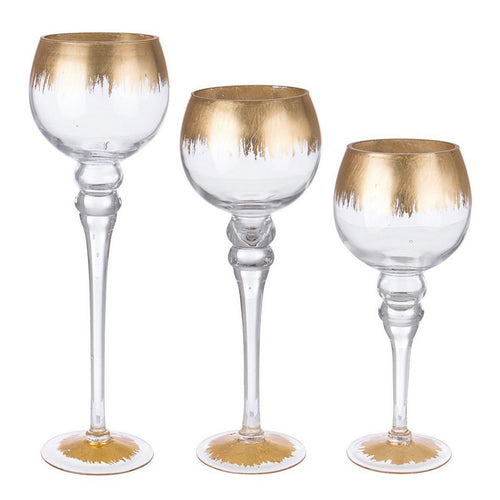 Candele a calice in vetro alto Classy oro e bianco per Natale set di 3 pezzi Casa e cucina/Decorazioni per interni/Candele e portacandele/Candele/Candele a colonna MagiediNatale.it - Altamura, Commerciovirtuoso.it