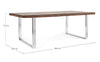 Tavolo C-V Stanton rettangolare, con gambe in acciaio, piano in legno riciclato e vetro temperato, stile moderno Casa e cucina/Arredamento/Sala da pranzo/Tavoli da sala da pranzo Decor Space - Altamura, Commerciovirtuoso.it