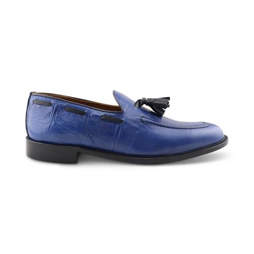 Mocassino Blu in Pelle Uomo Slipper Blu Con Nappine Fashion Scarpa Elegante  per Lui Casual Classica - commercioVirtuoso.it