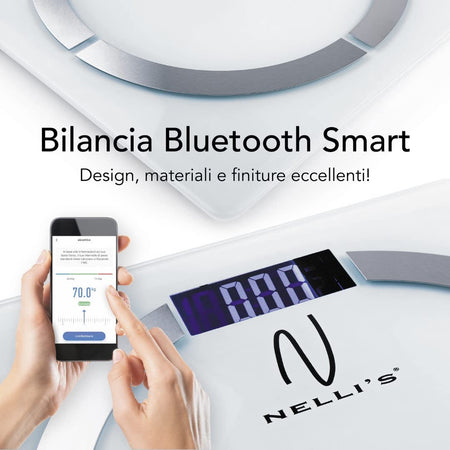 Bilancia Pesapersone Smart App Bluetooth Nelli'S Ios Androis 12 Parametri 8 Utenti Casa e cucina/Bagno/Accessori per il bagno/Bilance/Bilance pesapersona digitali TRM Company - Polistena, Commerciovirtuoso.it