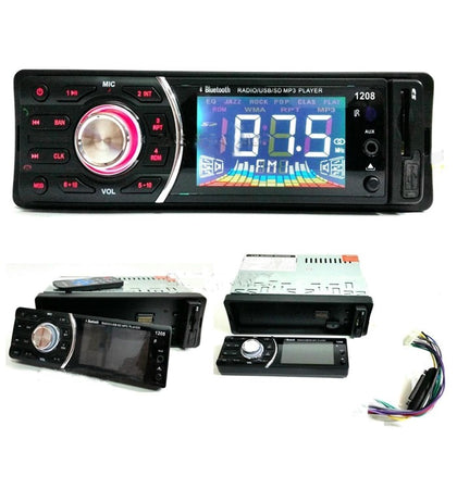 Stereo Auto Autoradio Aux Mp3 Usb Sd Radio Fm Bluetooth Viva Voce Modello  1208 
