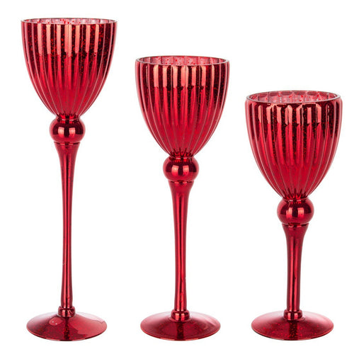 Porta candela Elodie decorativo natalizio in Vetro colore Rosso Set 3 Casa e cucina/Decorazioni per interni/Addobbi e decorazioni per ricorrenze/Decorazioni natalizie/Oggettistica MagiediNatale.it - Altamura, Commerciovirtuoso.it
