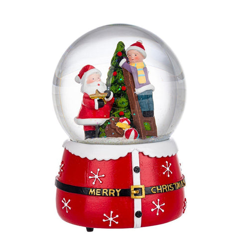 Sfera Varney pino con babbo e carillon in vetro e poliresina decorazione natalizia Casa e cucina/Decorazioni per interni/Addobbi e decorazioni per ricorrenze/Decorazioni natalizie/Neve artificiale MagiediNatale.it - Altamura, Commerciovirtuoso.it