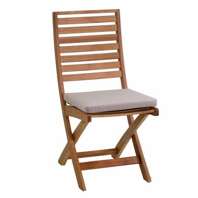 Set 2 sedie pieghevoli in legno modello Nanchino con cuscino