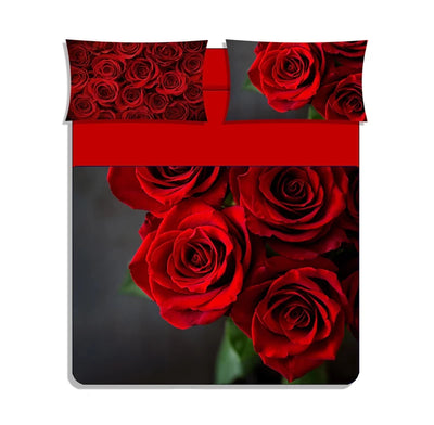 Completo lenzuola copriletto rose stampa digitale matrimoniale - karì