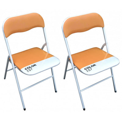 LUCIE - set di 2 sedie pieghevoli salvaspazio Arancione