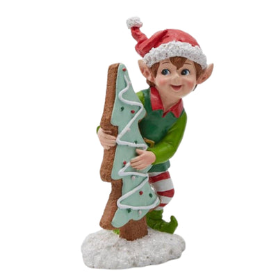 Statuetta di Elfo che trasporta un Biscotto di pan di zenzero, in poliresina da 17 cm Casa e cucina/Decorazioni per interni/Addobbi e decorazioni per ricorrenze/Decorazioni natalizie/Schiaccianoci MagiediNatale.it - Altamura, Commerciovirtuoso.it