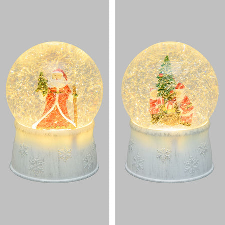 Sfera in vetro palla di neve decorata luminosa con led a luce bianco caldo ø13cm Casa e cucina/Decorazioni per interni/Addobbi e decorazioni per ricorrenze/Decorazioni natalizie/Neve artificiale MagiediNatale.it - Altamura, Commerciovirtuoso.it