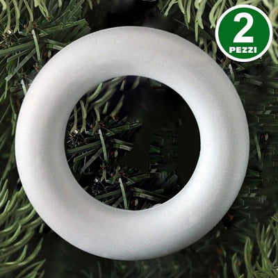 2 Anelli Cerchi Di Polistirolo 27cm Bianchi Decorazioni Natalizie Addobbi Natale
