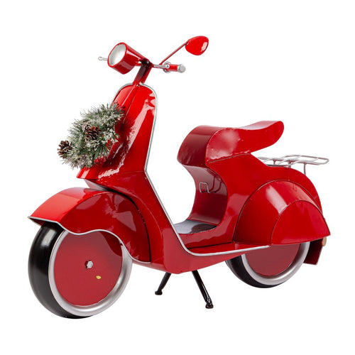 Motorino Daryn colore rosso con ghirlanda decorazione natalizia h 79,5 cm Casa e cucina/Decorazioni per interni/Addobbi e decorazioni per ricorrenze/Decorazioni natalizie/Schiaccianoci MagiediNatale.it - Altamura, Commerciovirtuoso.it