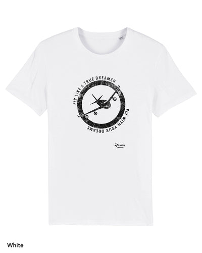 T-shirt da Uomo con stampa Vola con i tuoi sogni - Flylike Maglia a Maniche Corte DREAMERS Brand