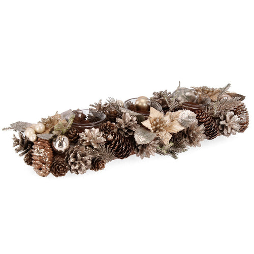 Porta Candela rettangolare Alara 3 posti colore champagne per interno decorazione Natalizia Casa e cucina/Decorazioni per interni/Candele e portacandele/Candele/Candele a colonna MagiediNatale.it - Altamura, Commerciovirtuoso.it