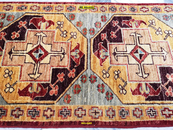 Tappeto Scendiletto Sultanabad Ziegler Afghanistan 97x52 - Lavorazione Artigianale, Nuovo, Colori Vegetali, Lana di Alta Qualit
