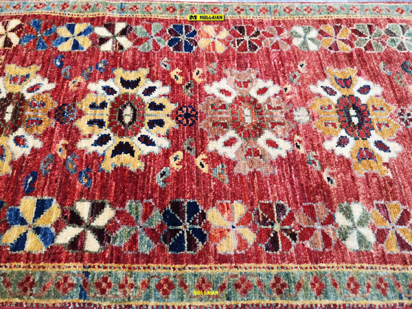 Tappeto Scendiletto Sultanabad Ziegler Afghanistan 93x55 - Lavorazione Artigianale, Colori Vegetali, Lana di Alta Qualità