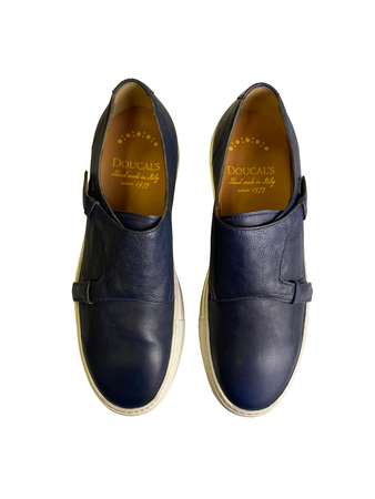 Scarpa uomo Doucal's - Sneaker in pelle doppia fibbia  - Colore Blu Moda/Donna/Scarpe/Sneaker e scarpe sportive/Sneaker casual Couture - Sestu, Commerciovirtuoso.it