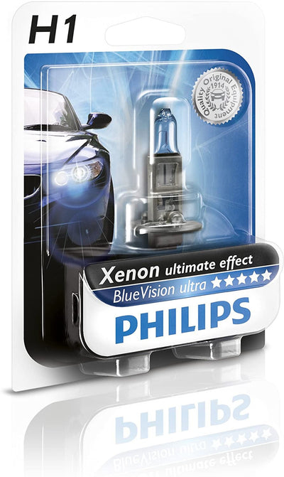 Philips 681331 Ultra Blue Lampadina 1 H1, 12V, 55 W [Classe di efficienza energetica C]