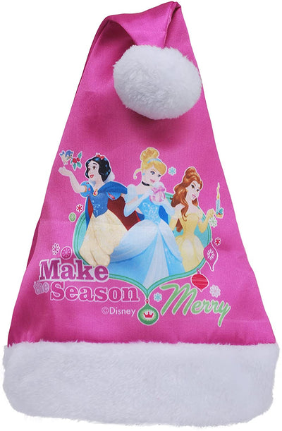 Cappello Babbo Natale Disney Principesse per Bambini, Rosa, Taglia Unica