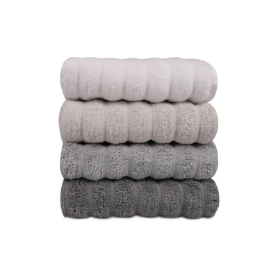 Sofia Set di 4 asciugamani in cotone marrone e bianco 50×90 cm