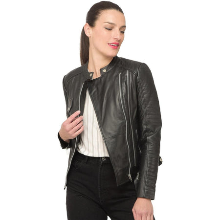 Giacca in pelle da donna Isaco & Kawa leather jacket Moda/Donna/Abbigliamento/Giacche e cappotti/Giacche Scontolo.net - Potenza, Commerciovirtuoso.it