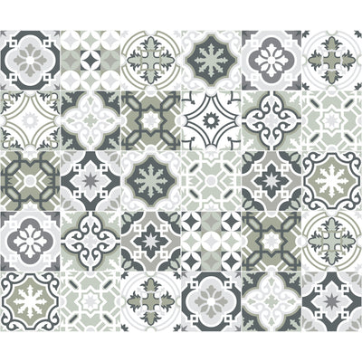 Ambiance Set di 30 adesivi murali Mosaico Oslo grigio 10×10 cm a0380