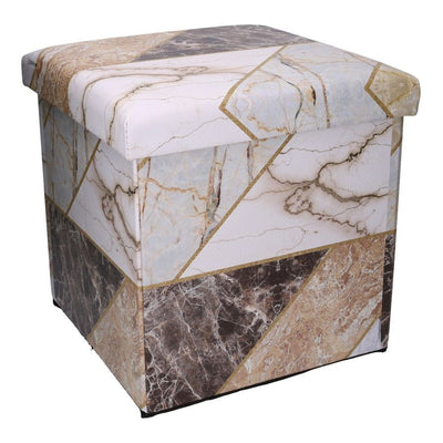 Set 2 Puff ecopelle marmo quadro Vacchetti