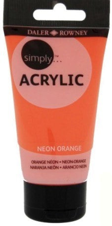 Daler Rowney Simply Acrylic Paint - 75 ml - Neon Orange
