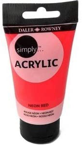 Daler Rowney Simply Acrylic Paint - 75 ml - Neon Red