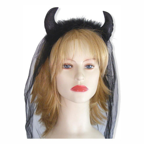 Velo da Sposa Con Corna Cornuta Travestimento con Velo Nero Devil per addio al Nubilato Salute e cura della persona/Erotismo e contraccezione/Sex toys/Gadget per addio al nubilato e al celibato Kondorama - Martinsicuro, Commerciovirtuoso.it