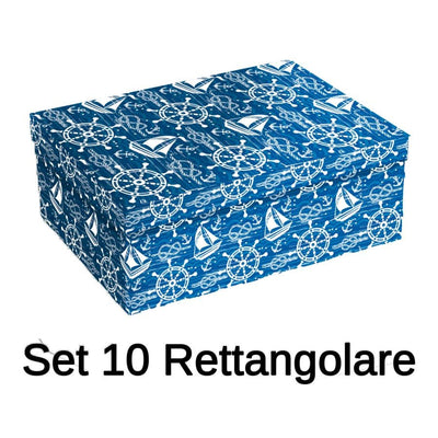Scatola cartone 1-10 rettangolare blu mare rettangolare cm43x35h16,5 Vacchetti