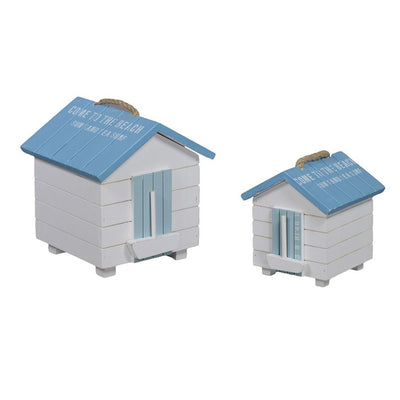 Scatola legno mare 1-2 bianco/azzurro cabina cm16,5x16h18 Vacchetti