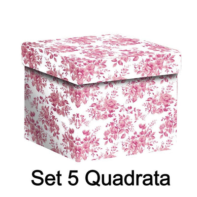 Scatola cartone 1-5 rose rosa quadra cm27,7x27,7h19,3 Vacchetti