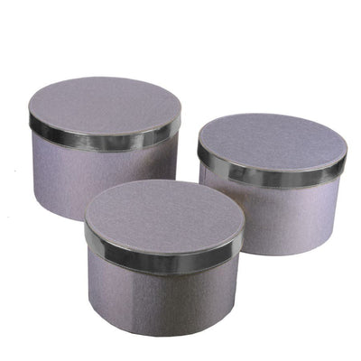 Scatola tessuto 1-3 grigio e argento tondo cmø36h23 Vacchetti