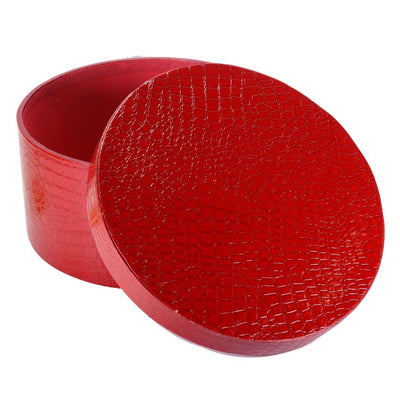 Scatola ecopelle 1-3 rosso tondo cmø38h18 Vacchetti