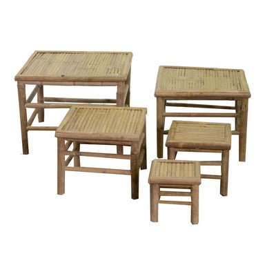 Tavolino bambù macao 1-5 naturale quadro cm56x56h45 Vacchetti