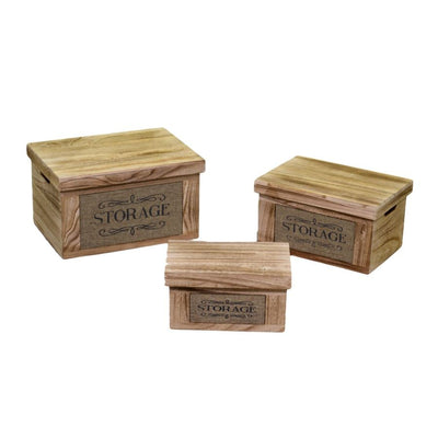 Scatola legno 1-3 naturale storage rettangolare cm42x31h24 Vacchetti