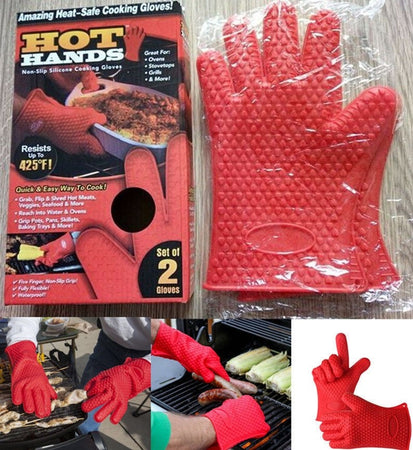 1 Coppia Guanto Guanti Da Forno Cucina In Silicone Alte Temperature Hot  Hands 