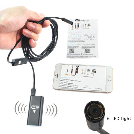 Telecamera Endoscopica Per Ispezione Wifi Per Smartphone 6 Led Mt Ip67 -  commercioVirtuoso.it