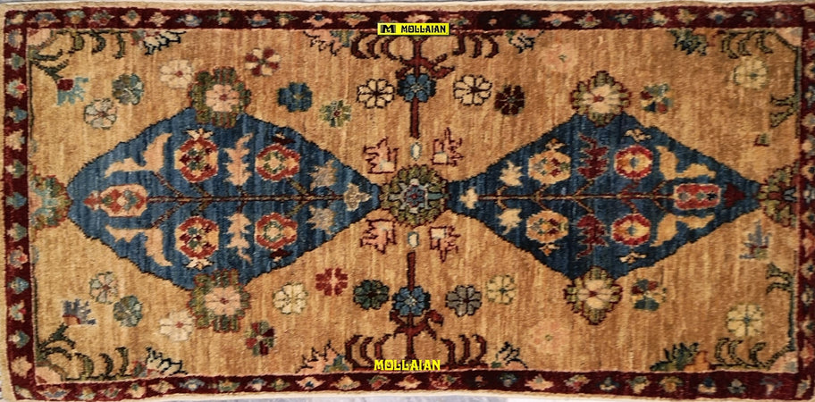 Tappeto Scendiletto Sultanabad Ziegler Afghanistan - Lavorazione Artigianale, Nuovo, Colori Vegetali, Lana Pregiat