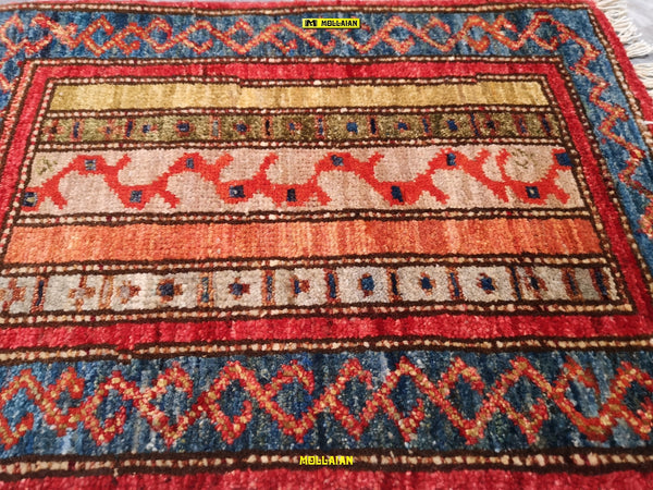 Tappeto Scendiletto Mini Sultanabad Ziegler - Disegni Floreali E Geometrici Moderni Originale Afghanistan 60x40 Multicolore