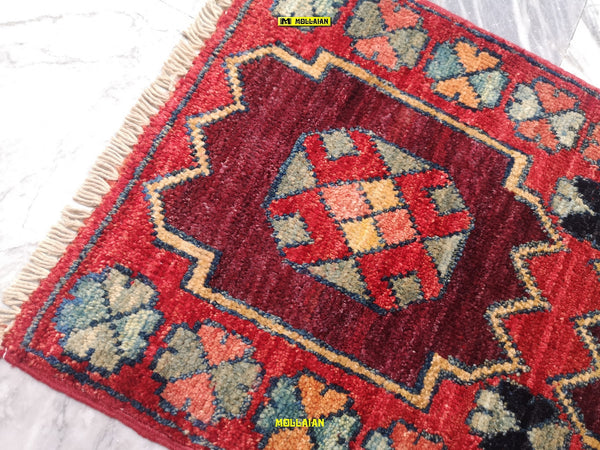 Tappeto Scendiletto Mini Sultanabad Ziegler - Autentico Capolavoro Afghanistan 60x40 Multicolore Rosso Chiaro